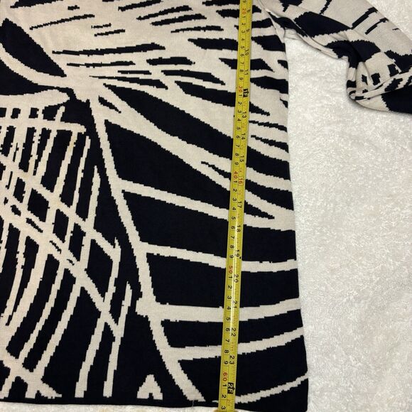 LAYFAYETTE 148 Navy Abstract Silk Blend Long Sleeve Sweater Classy Luxury Preppy - Picture 6 of 9